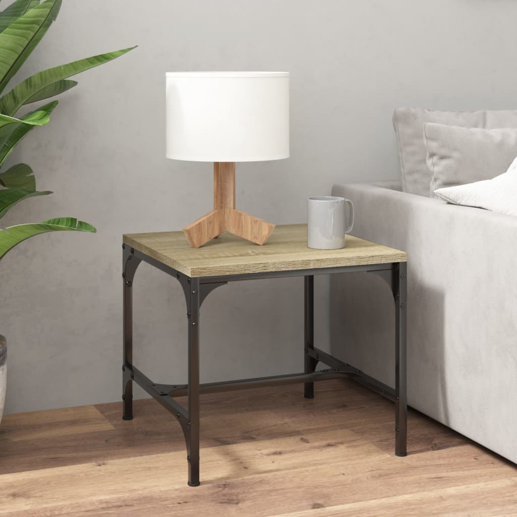 Mesas auxiliares 2 uds madera roble Sonoma 40x40x35 cm