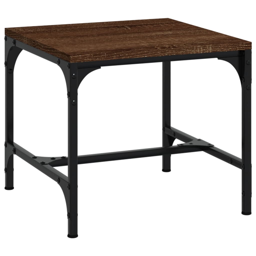 Mesas auxiliares 2 uds contrachapada roble marrón 40x40x35 cm