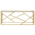 Mesa de centro dorada acero inoxidable y vidrio templado