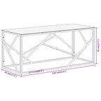 Mesa de centro dorada acero inoxidable y vidrio templado