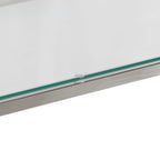 Mesa consola acero inoxidable plateado y vidrio templado