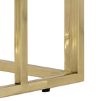 Mesa consola acero inoxidable dorado y vidrio templado