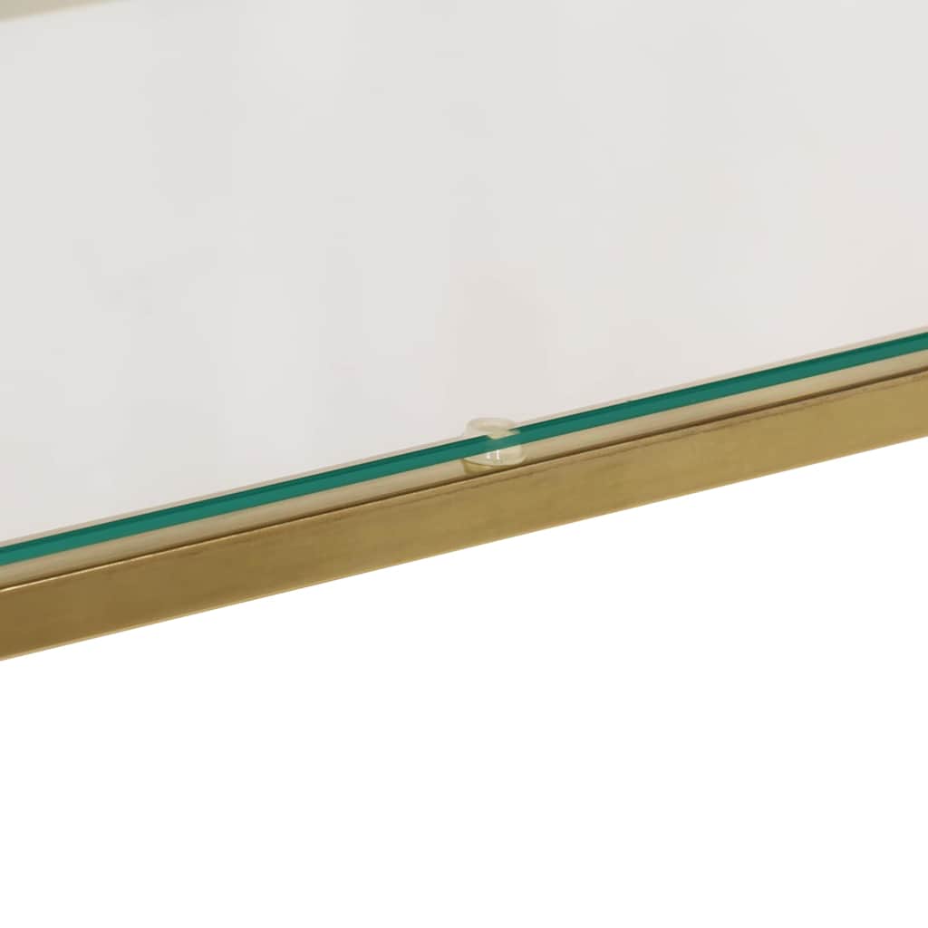 Mesa consola acero inoxidable dorado y vidrio templado