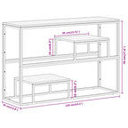 Mesa consola acero inoxidable plateado madera maciza reciclada