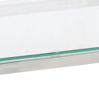 Mesa consola acero inoxidable plateado y vidrio templado