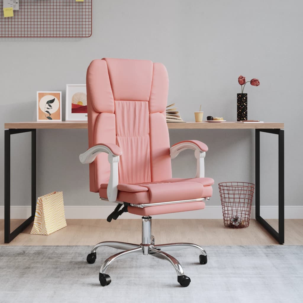 Silla de oficina reclinable con masaje de tela gris claro