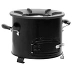 Cocina de leña para camping metal negro 36x26x22,5 cm