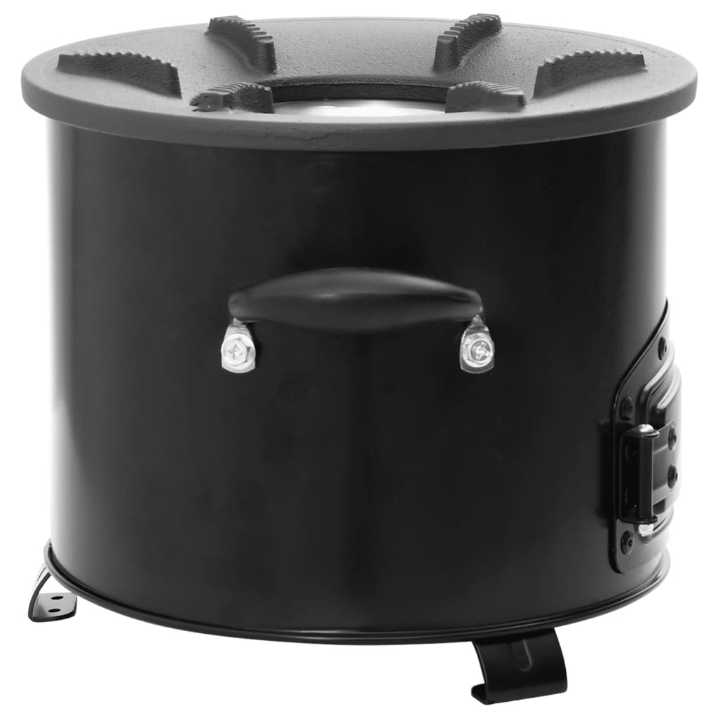 Cocina de leña para camping metal negro 36x26x22,5 cm