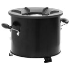 Cocina de leña para camping metal negro 36x26x22,5 cm