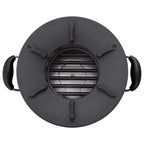Cocina de leña para camping metal negro 36x26x22,5 cm