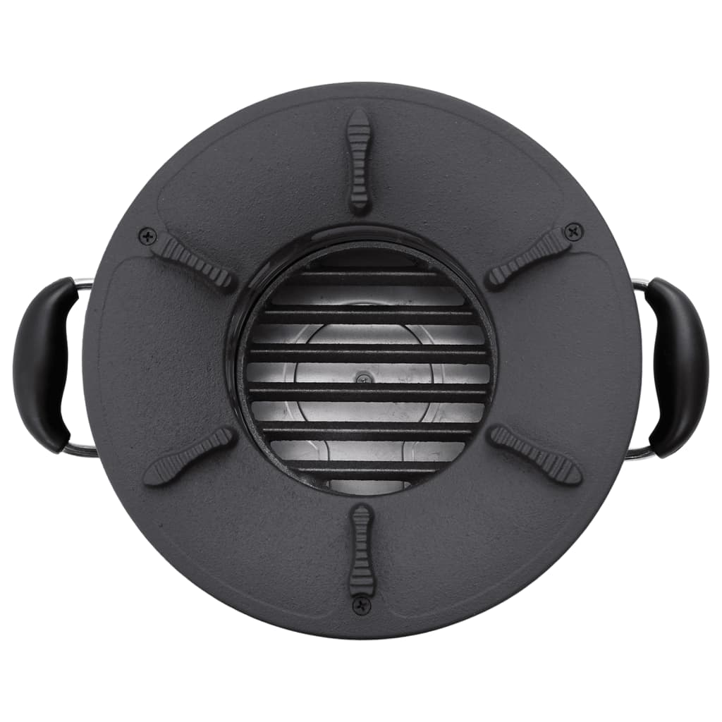 Cocina de leña para camping metal negro 36x26x22,5 cm