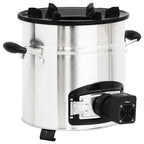 Cocina leña ventilador USB acero inoxidable plata 35,5x26x28 cm
