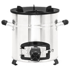 Cocina leña ventilador USB acero inoxidable plata 35,5x26x28 cm
