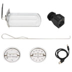 Cocina leña ventilador USB acero inoxidable plata 35,5x26x28 cm