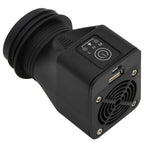 Cocina leña ventilador USB acero inoxidable plata 35,5x26x28 cm