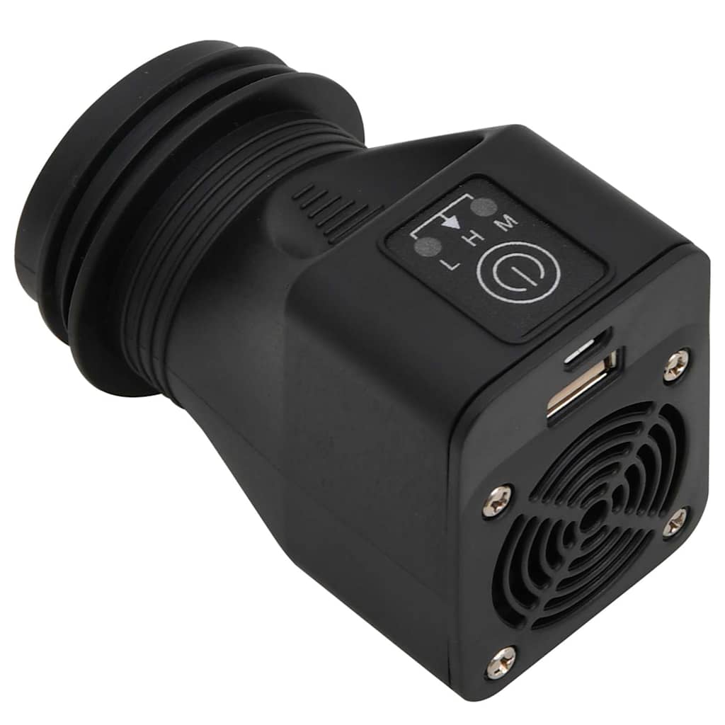 Cocina leña ventilador USB acero inoxidable plata 35,5x26x28 cm