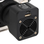 Cocina leña ventilador USB acero inoxidable plata 35,5x26x28 cm