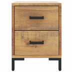 Mesita de noche madera maciza de pino marrón 36x30x45 cm