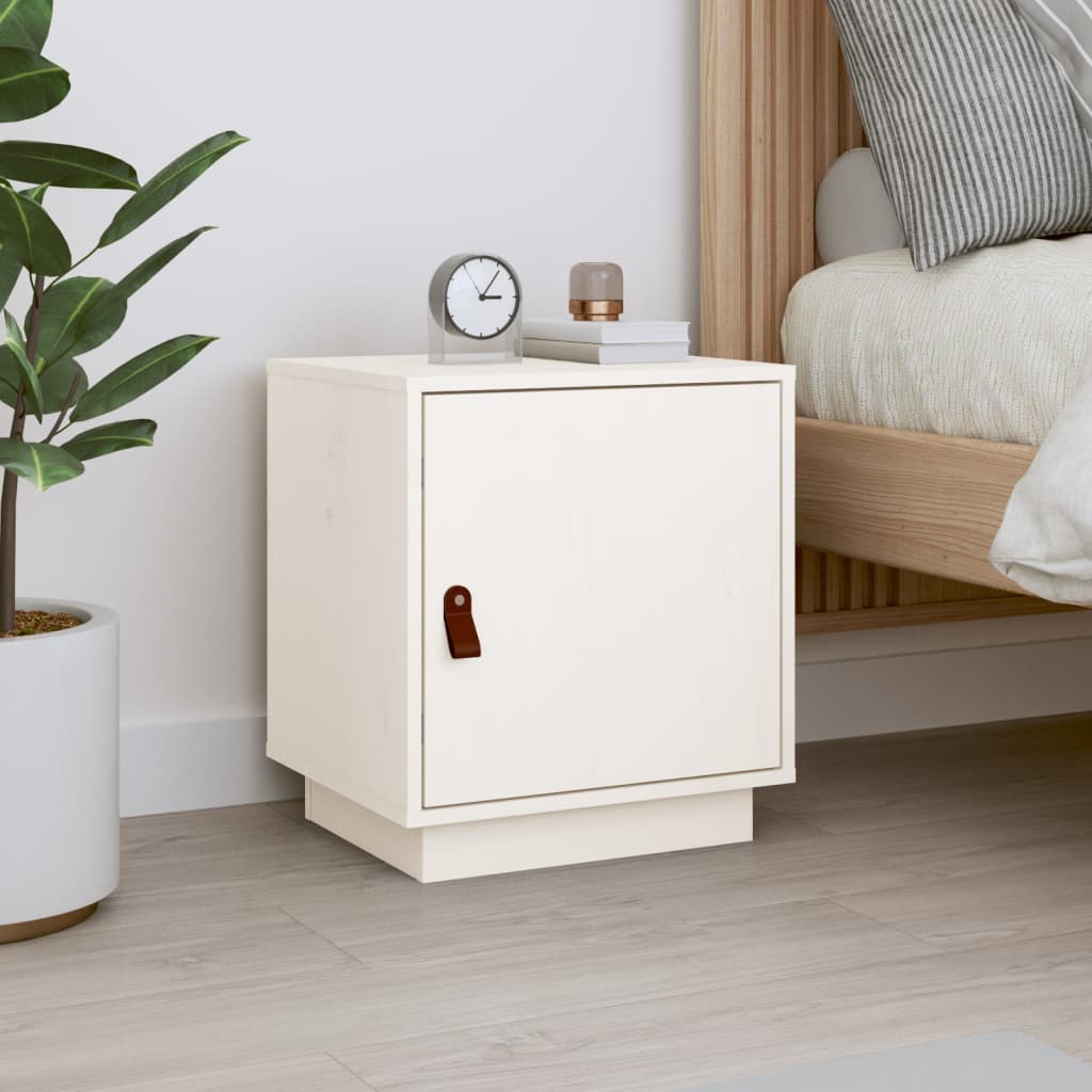 Mesita de noche de madera maciza reciclada 50x40x40 cm