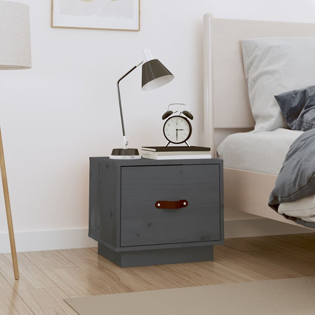 Mesita de noche de madera maciza reciclada 50x40x40 cm