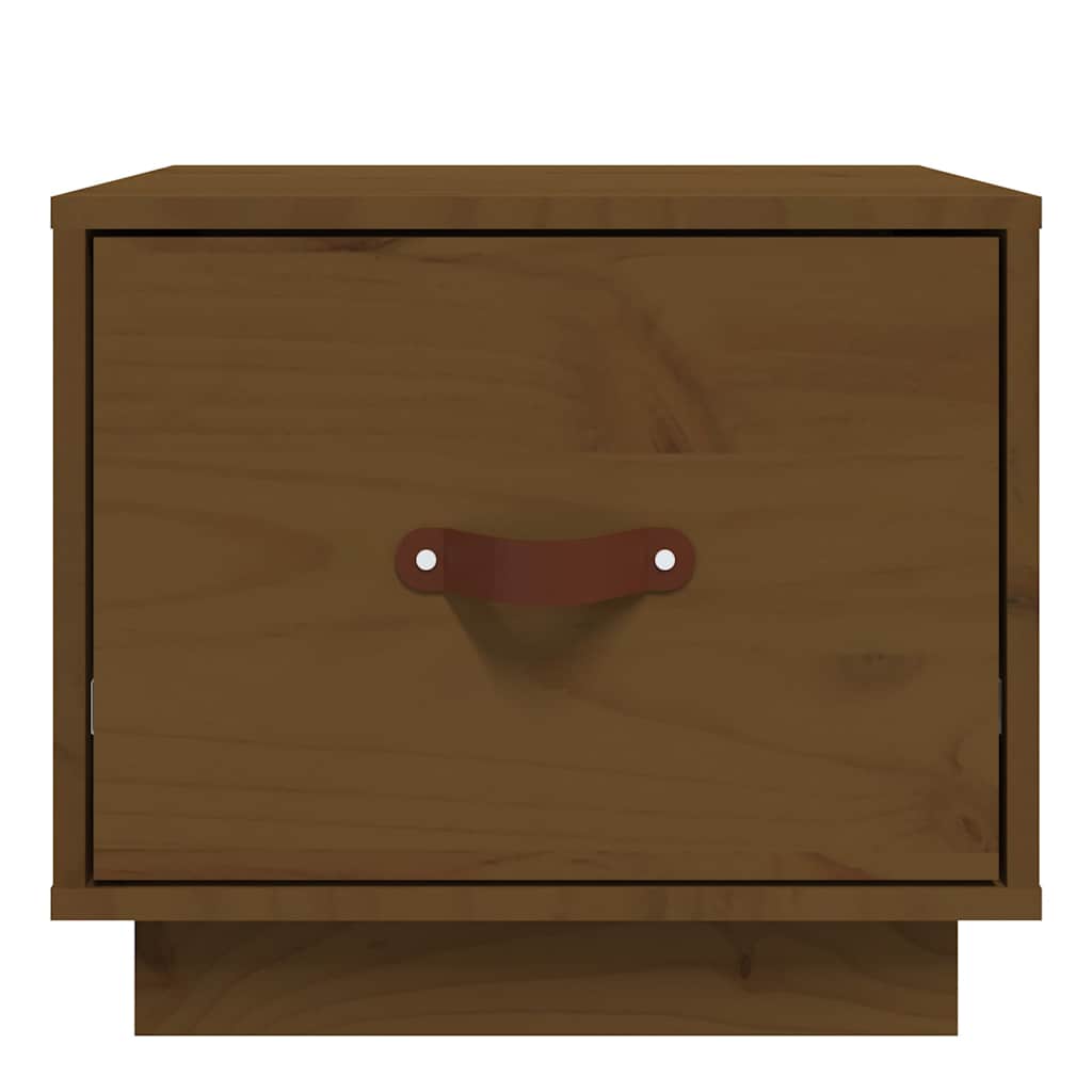 Mesitas de noche 2 uds madera de pino marrón miel 40x34x35 cm