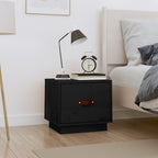 Mesita de noche de madera maciza reciclada 50x40x40 cm
