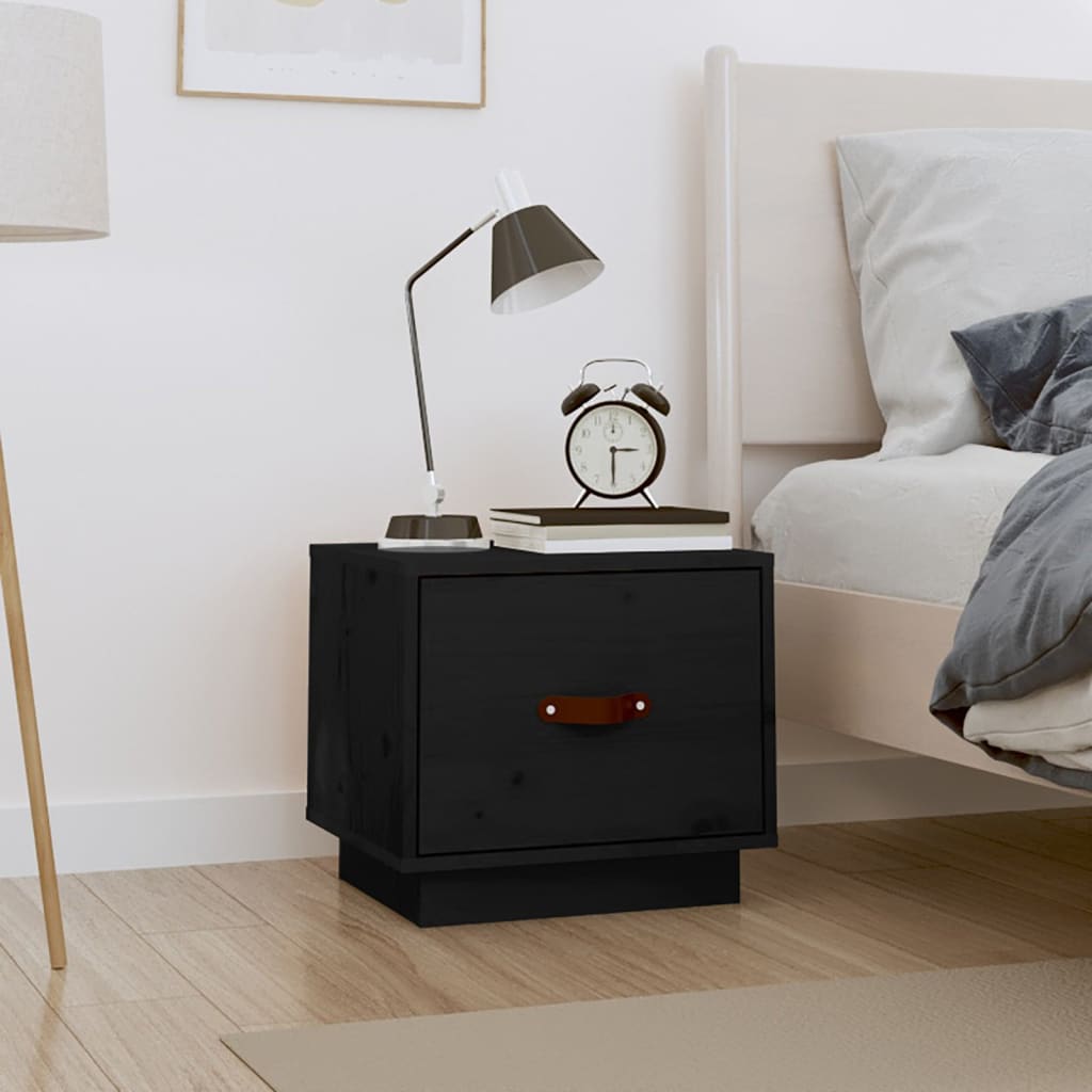 Mesita de noche de madera maciza reciclada 50x40x40 cm