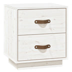Mesita de noche madera maciza de pino blanco 40x34x45 cm