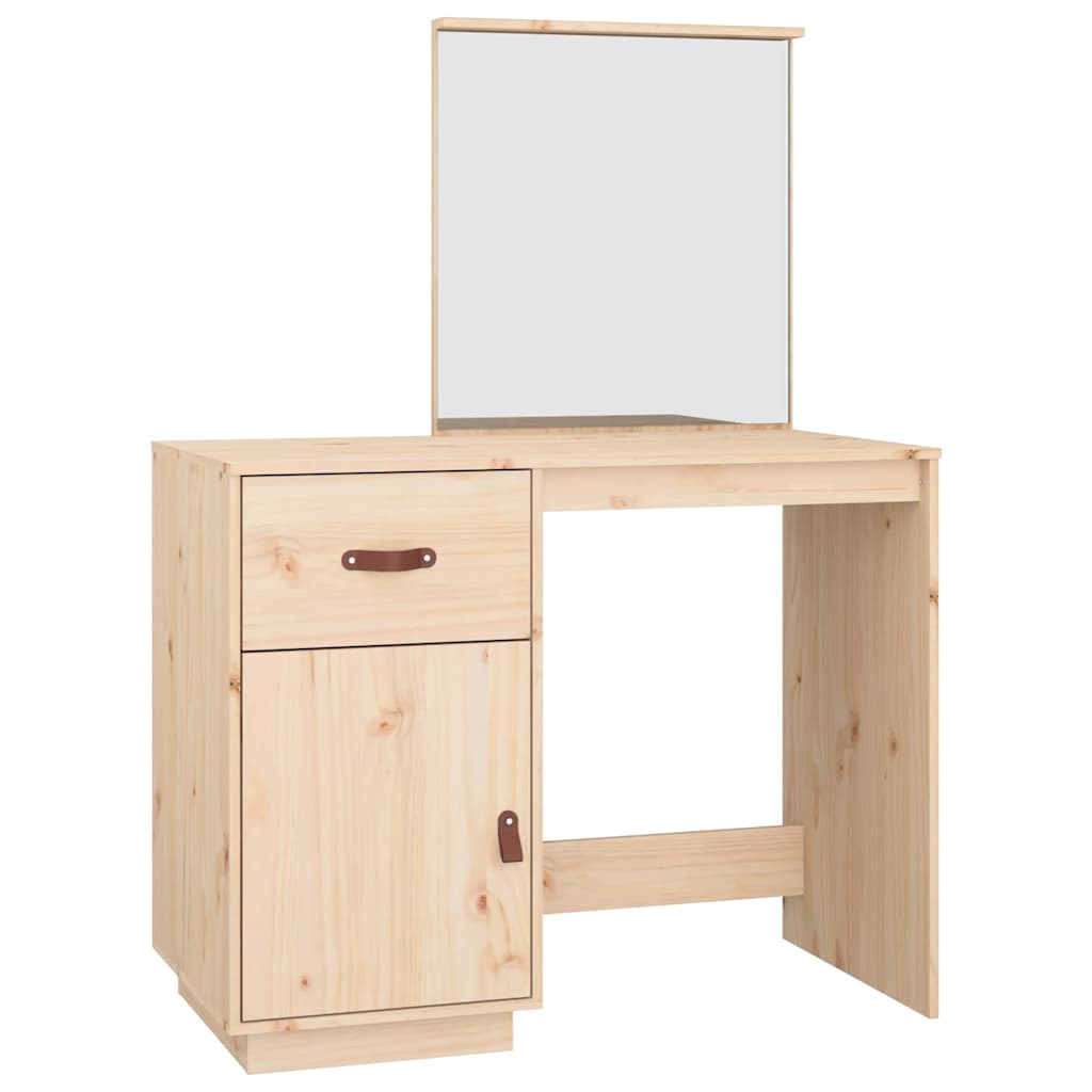 Mesa tocador de madera maciza de pino 95x50x134 cm
