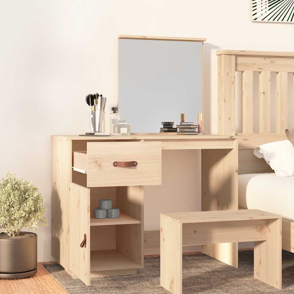 Mesa tocador de madera maciza de pino 95x50x134 cm