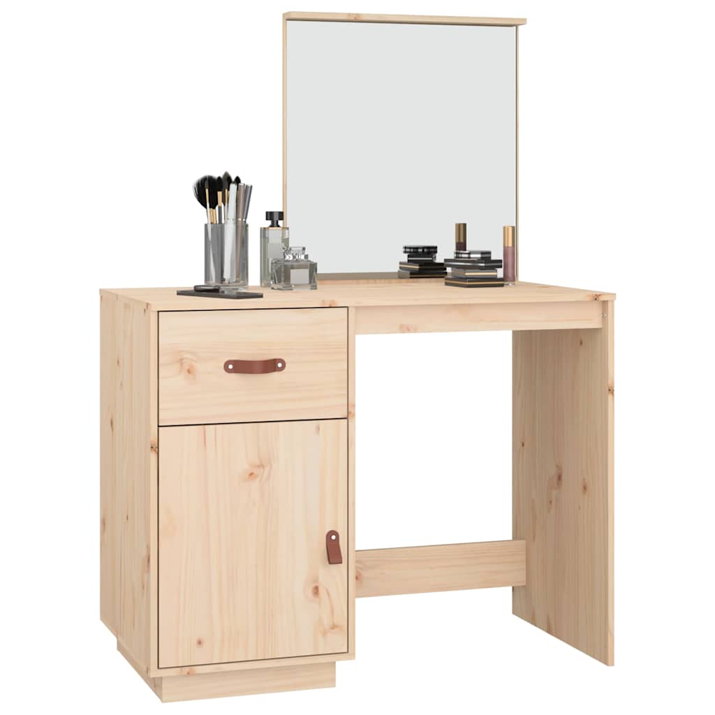 Mesa tocador de madera maciza de pino 95x50x134 cm