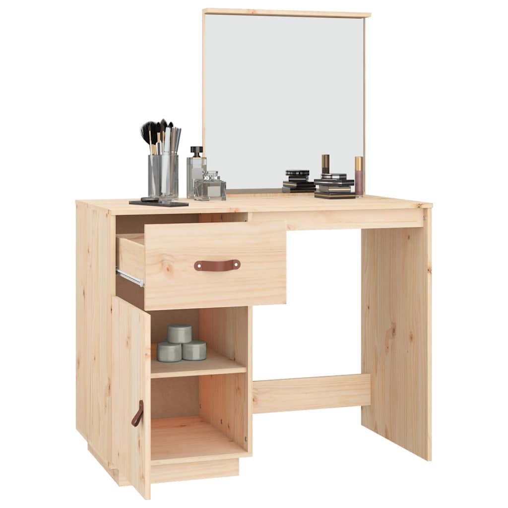 Mesa tocador de madera maciza de pino 95x50x134 cm