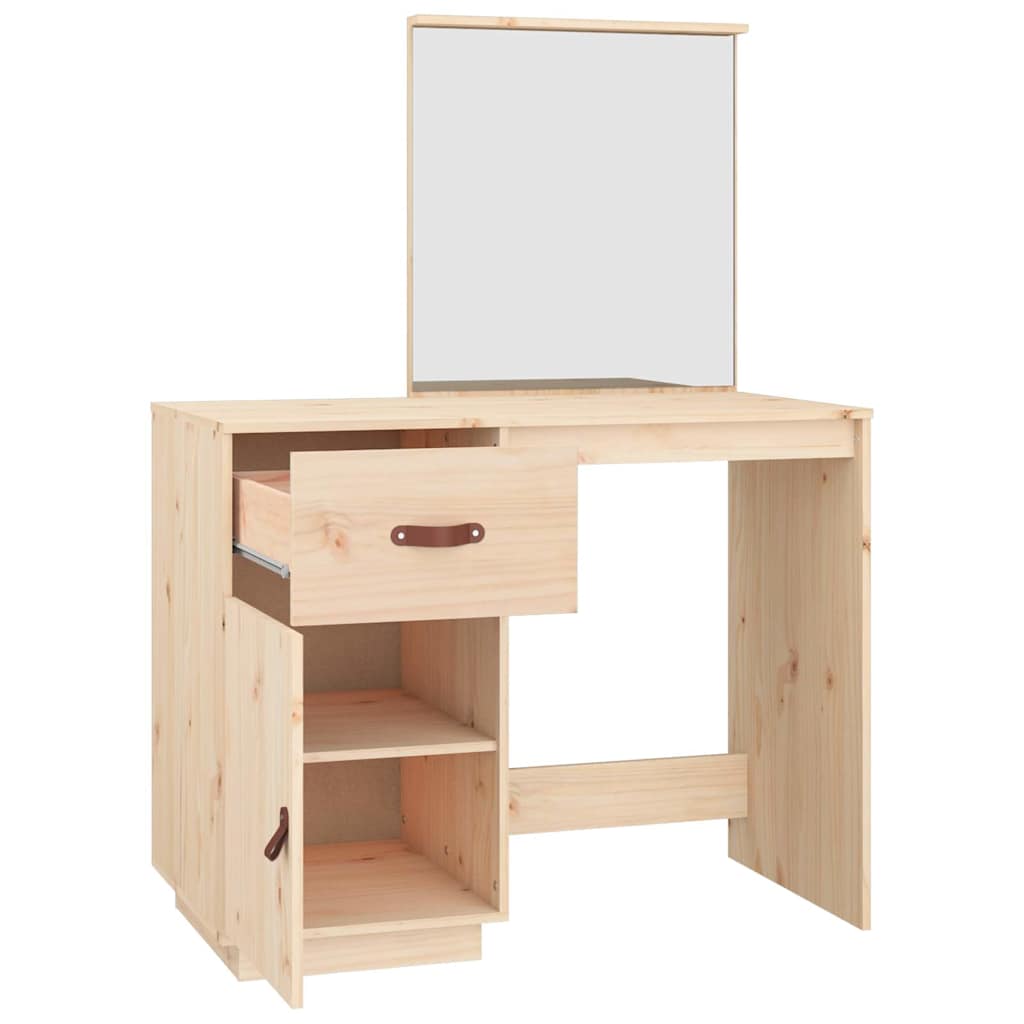 Mesa tocador de madera maciza de pino 95x50x134 cm