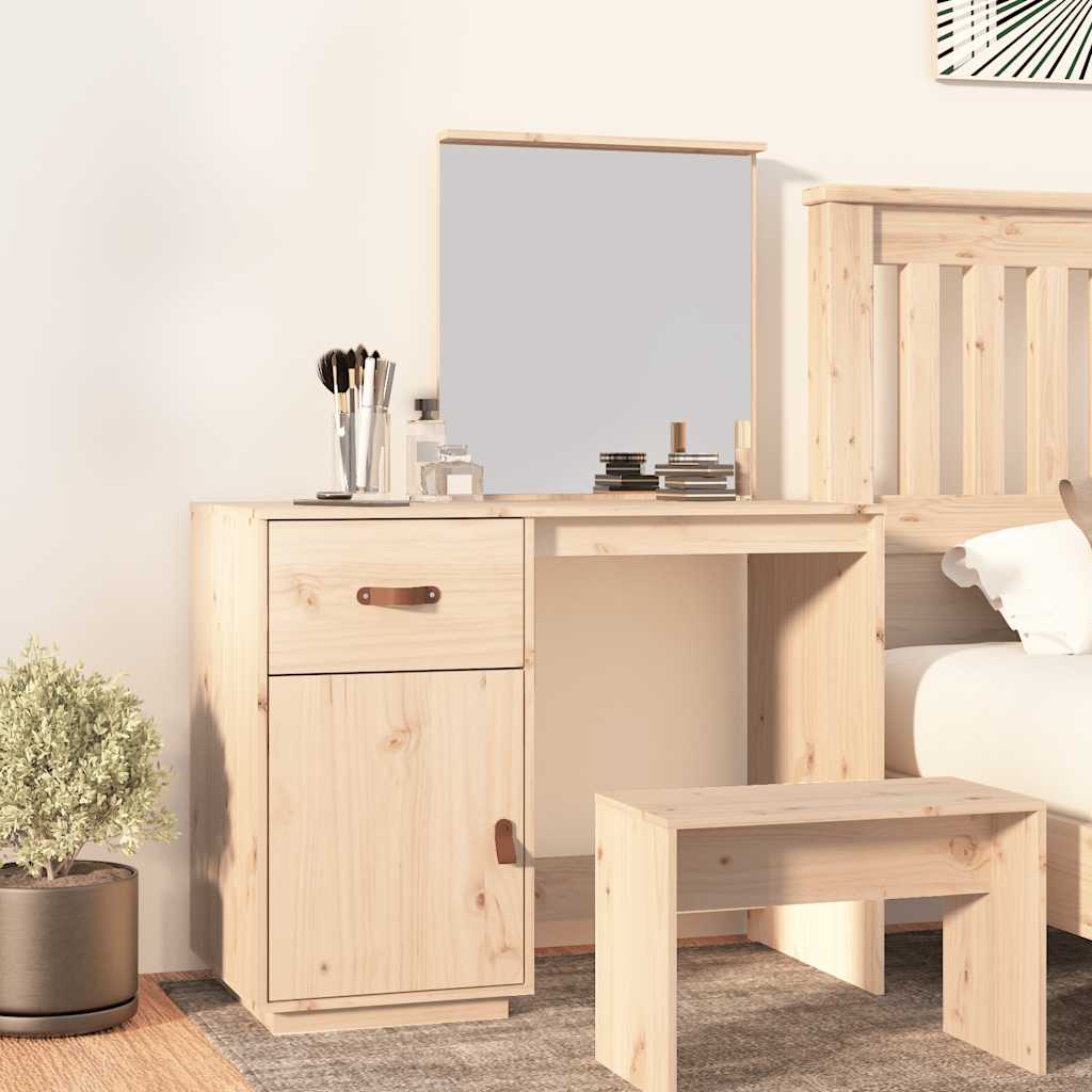 Mesa tocador de madera maciza de pino 95x50x134 cm