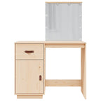 Mesa tocador con LED madera maciza de pino 95x50x133,5 cm