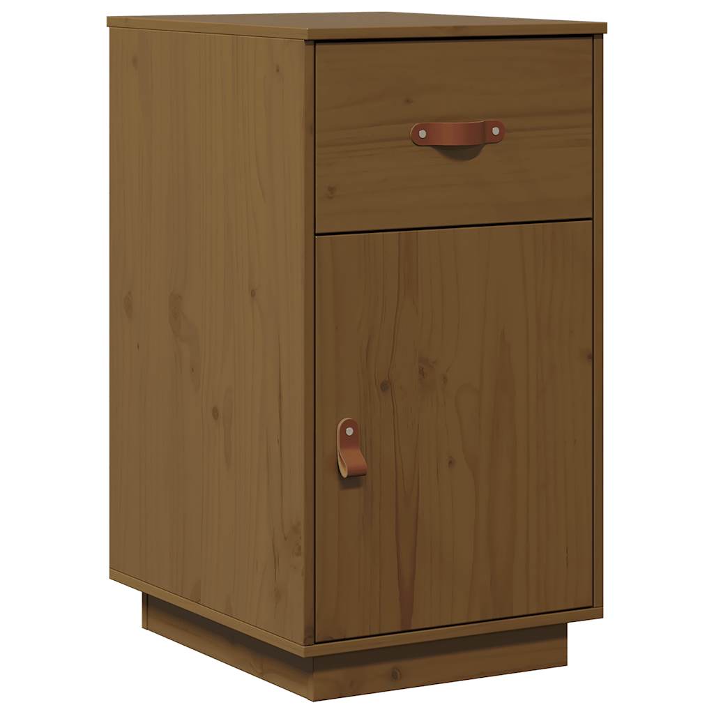 Armario de escritorio de madera de pino marrón miel 40x50x75 cm