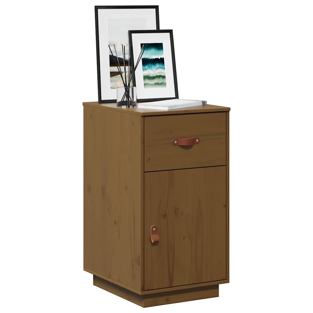 Armario de escritorio de madera de pino marrón miel 40x50x75 cm