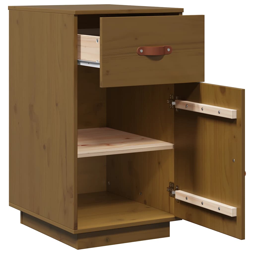 Armario de escritorio de madera de pino marrón miel 40x50x75 cm