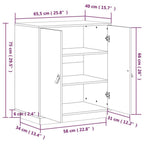 Aparador de madera maciza de pino 65,5x40x75 cm