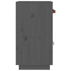 Aparador de madera maciza de pino gris 65,5x40x75 cm