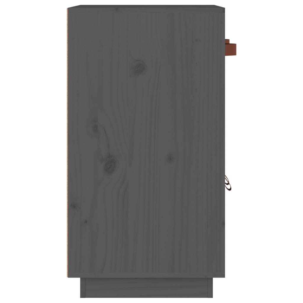 Aparador de madera maciza de pino gris 65,5x40x75 cm