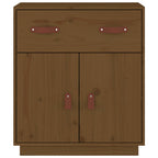 Aparador de madera maciza de pino marrón miel 65,5x40x75 cm