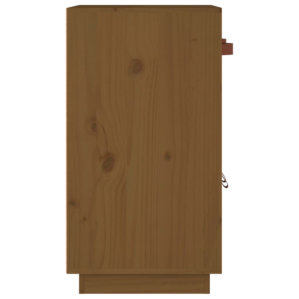 Aparador de madera maciza de pino marrón miel 65,5x40x75 cm