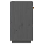Aparador de madera maciza de pino gris 98,5x40x75 cm