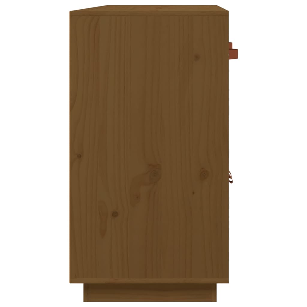 Aparador de madera maciza de pino marrón miel 98,5x40x75 cm