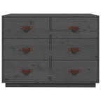 Aparador de madera maciza de pino gris 100x40x75 cm