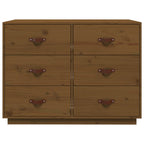 Aparador de madera maciza de pino marrón miel 100x40x75 cm