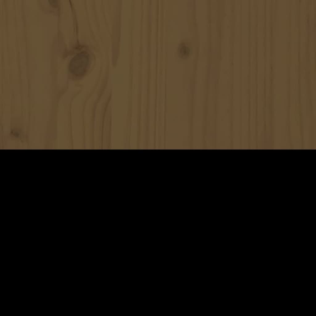 Aparador de madera maciza de pino marrón miel 100x40x75 cm