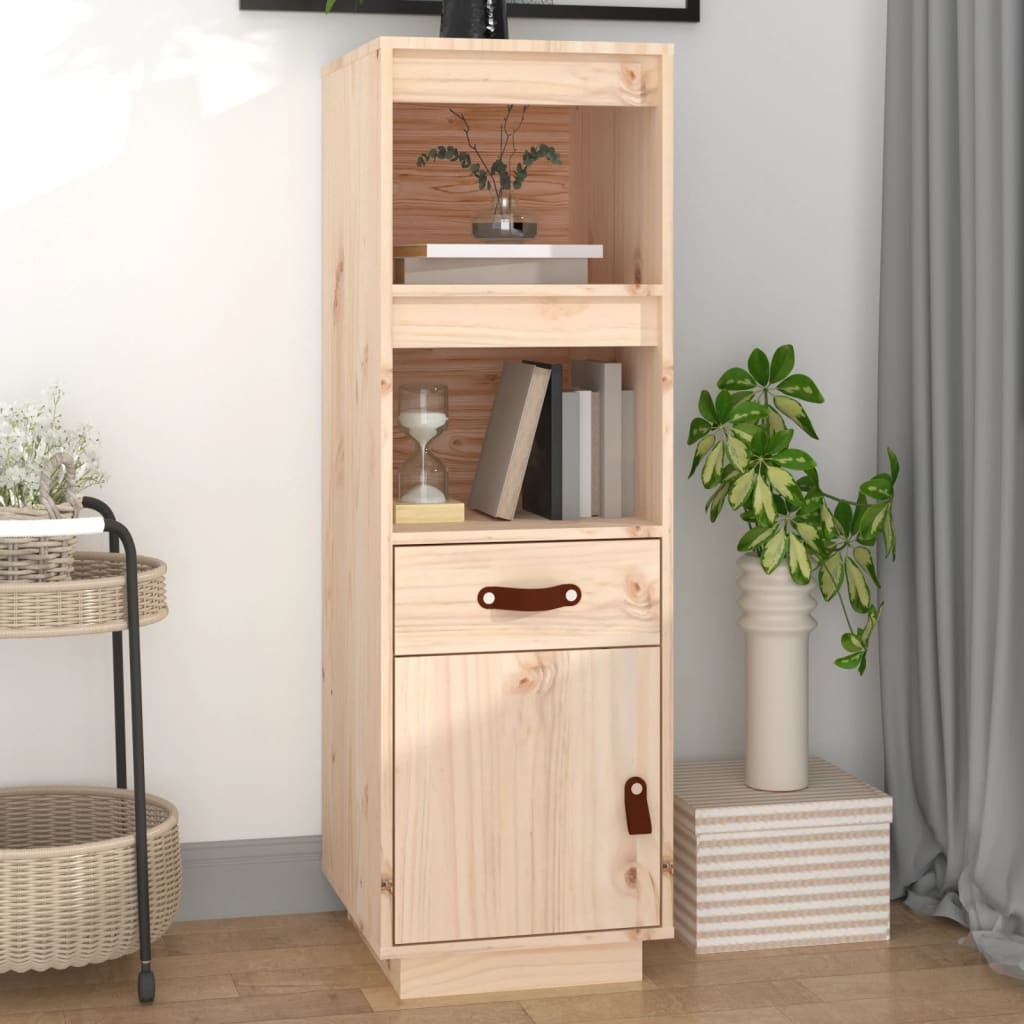 Tall black solid pine sideboard 34x40x108.5 cm