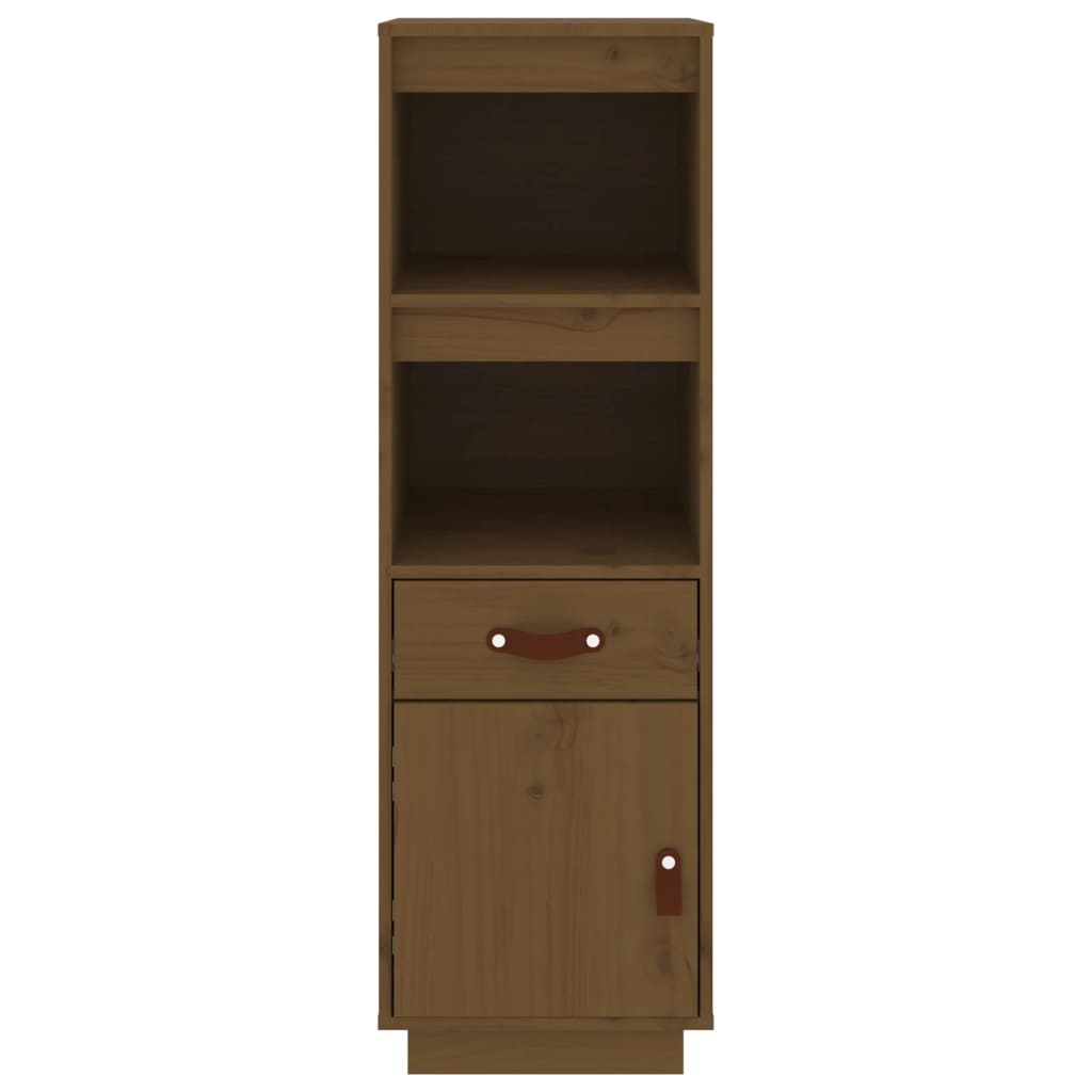 Aparador alto madera maciza de pino marrón miel 34x40x108,5 cm